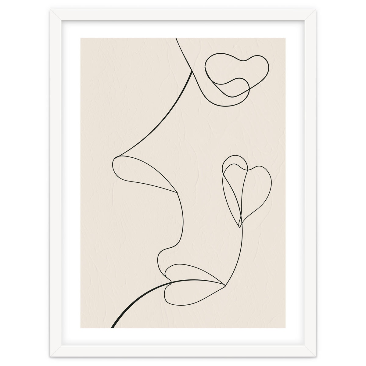 Continuous Line Art Face Drawing Floral Shapes