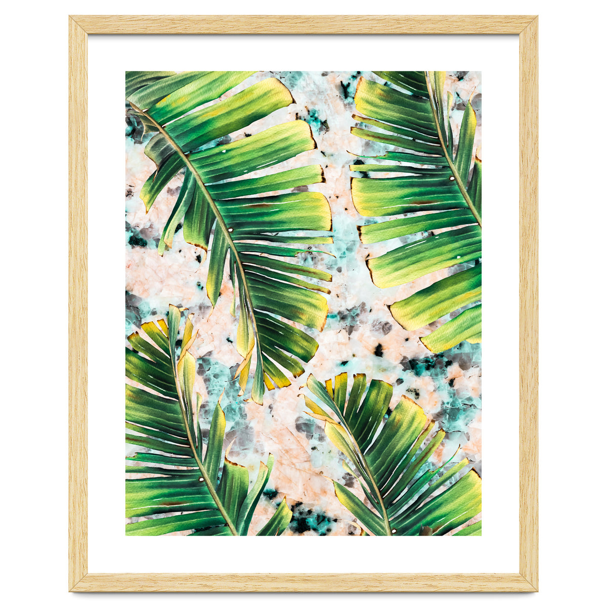 Palm leaf on marble 02