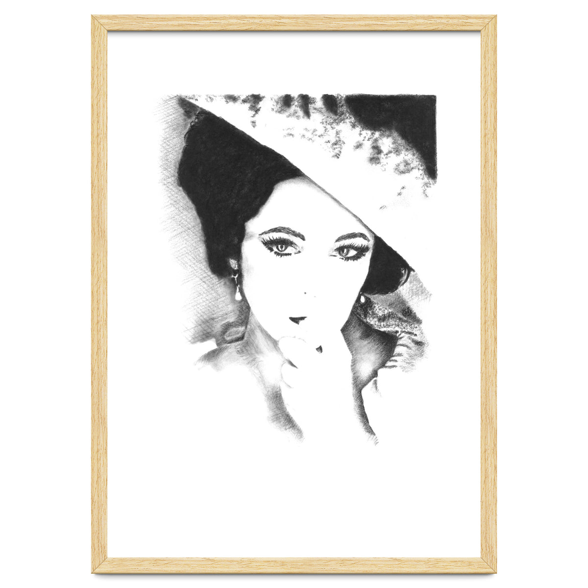 'Liz' - Elizabeth Taylor Charcoal Portrait