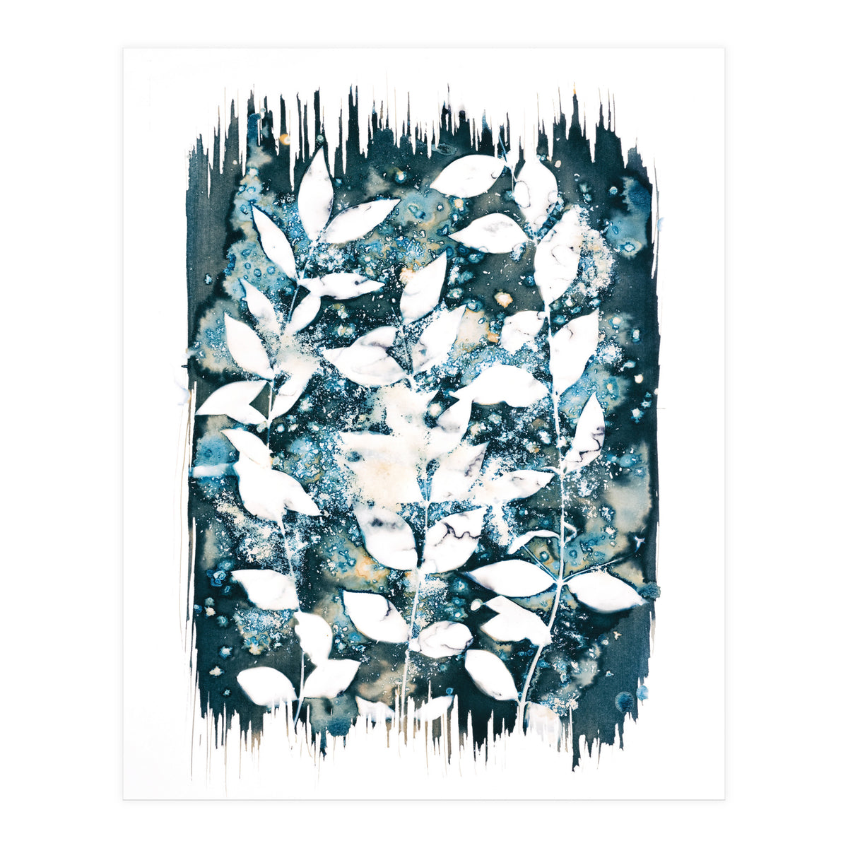 Indigo Blue Botanical Leaves No. 5 (Print Only)