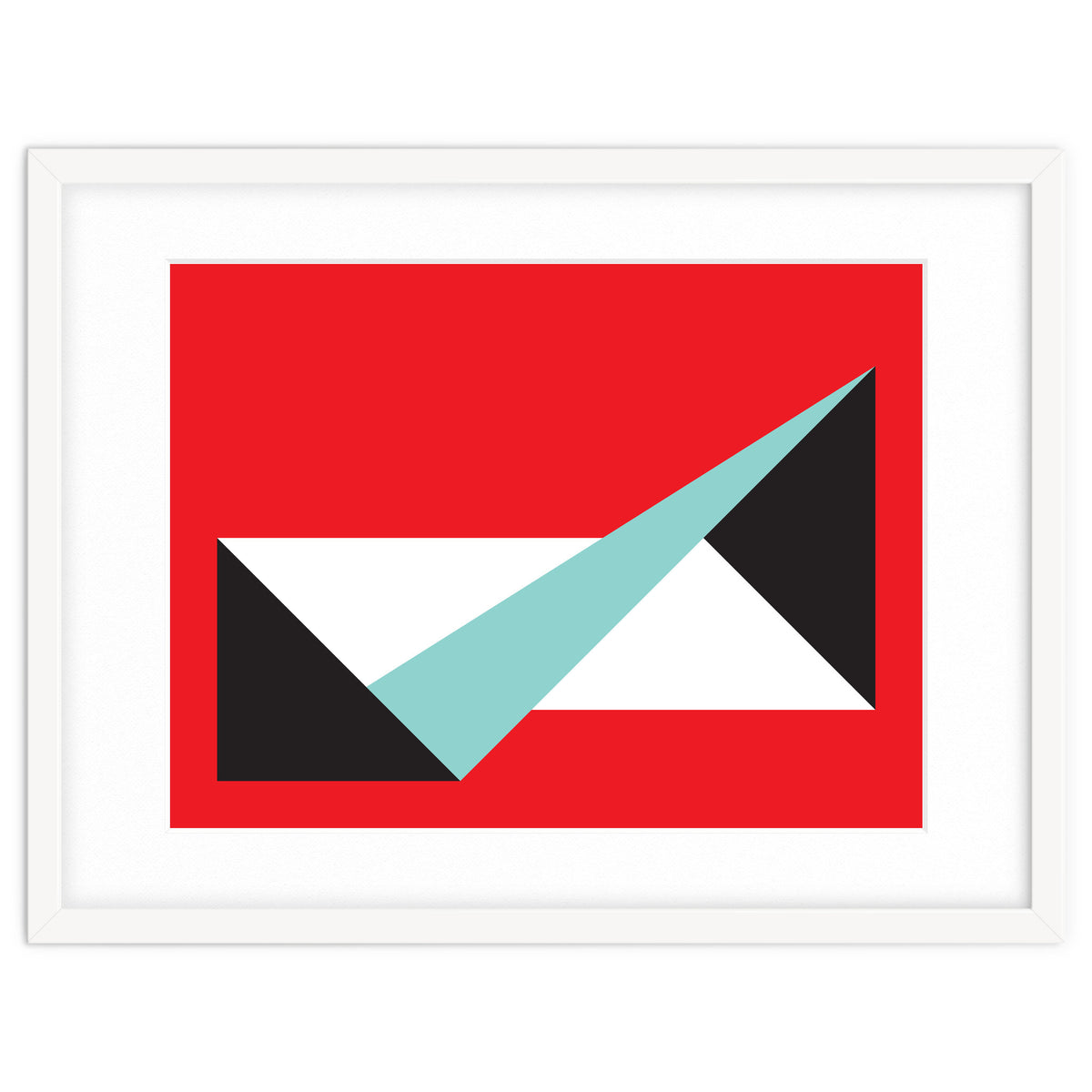 Geometric Shapes No. 49 -  teal, black & red