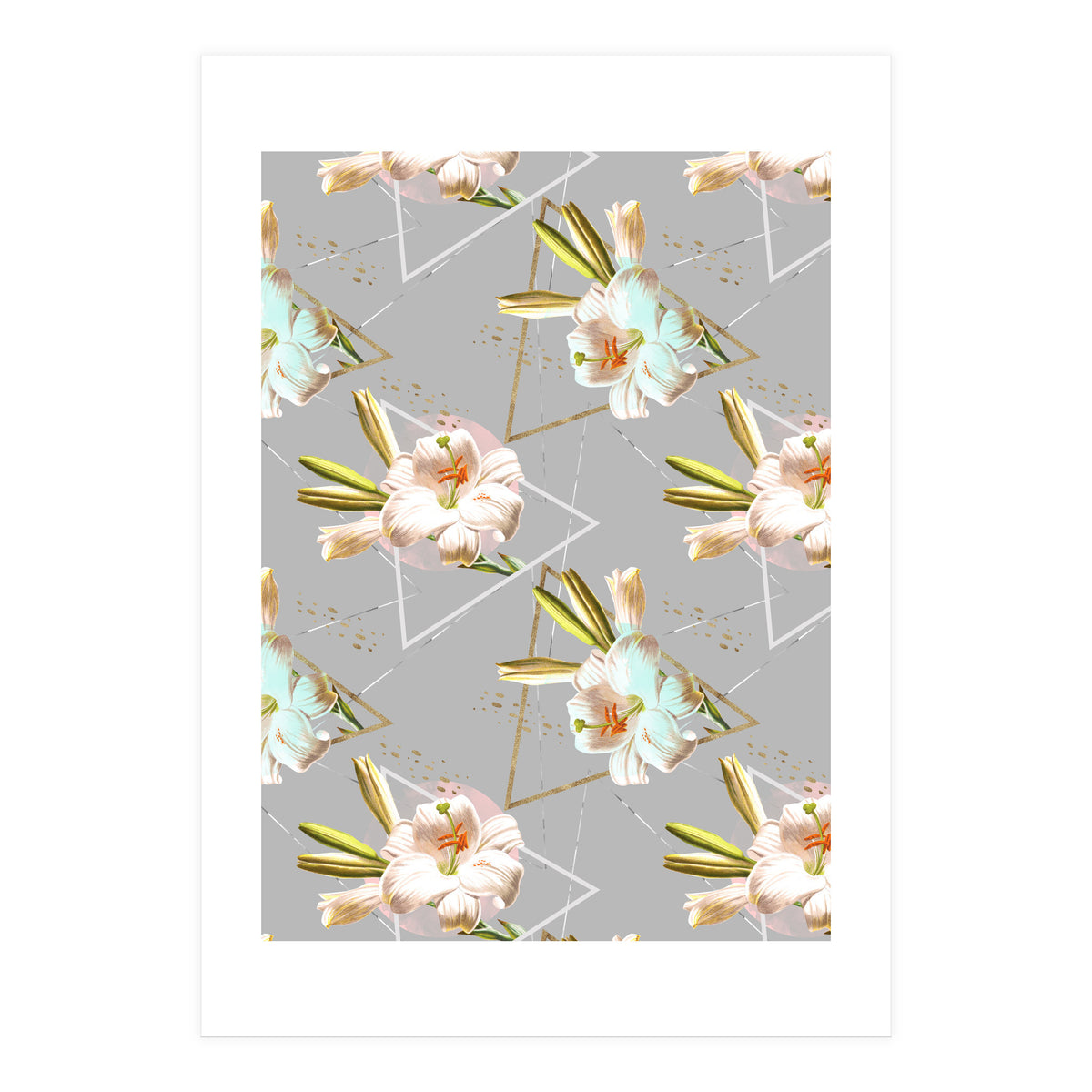Botanical blooming with geometric 02 (Print Only)