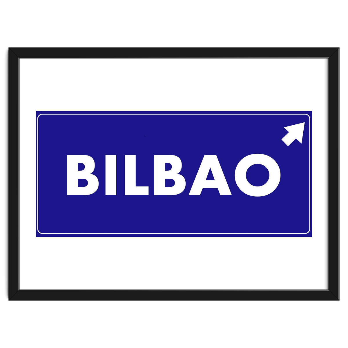 Let`s go to Bilbao, Spain! Blue road sign