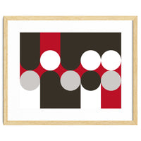 Geometric Shapes No. 33 - brown, red & white