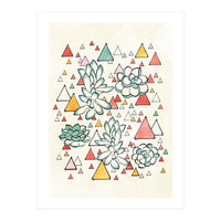 Succulent And Triangles (Print Only)