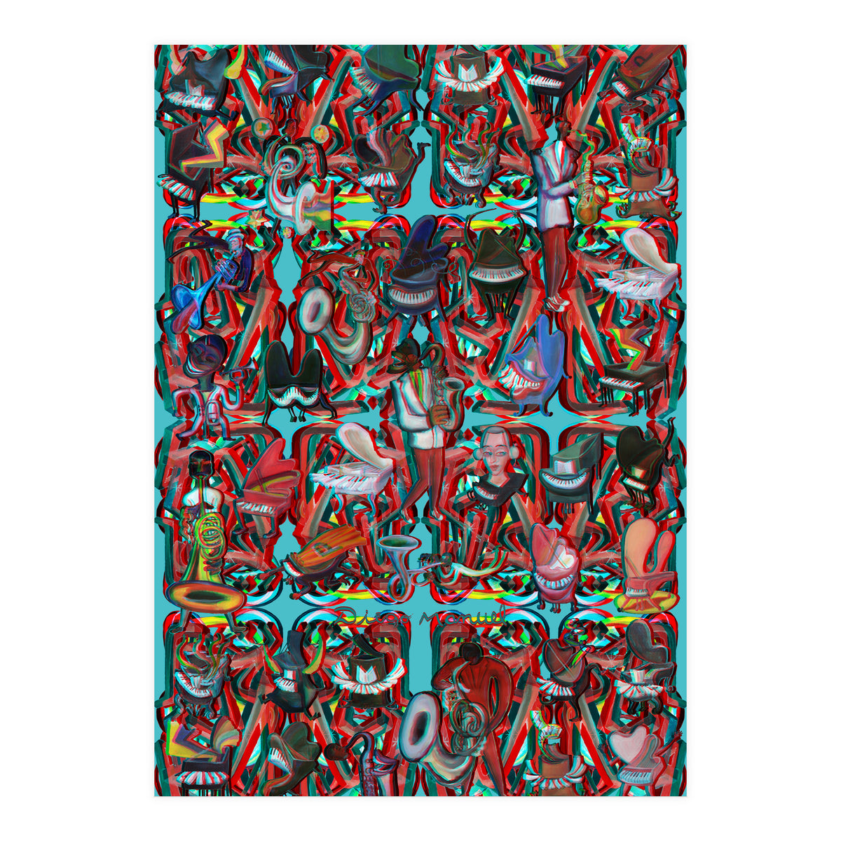 Formas 14 34 3d And Pianos 4 (Print Only)