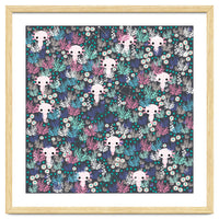 Cute underwater axolotl pattern with coral