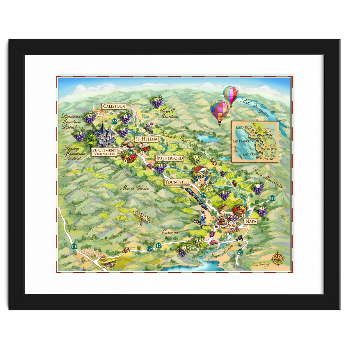 Napa Valley Illustrated Map