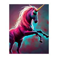 Dark Rainbow Gothic Unicorn AI created digital art (Print Only)