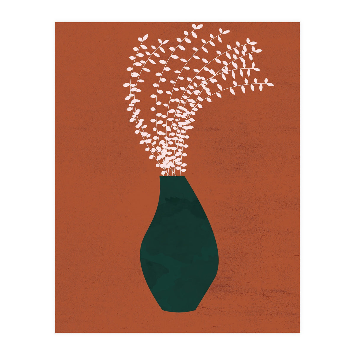 Terracotta Earth Tones Wall Decor Pottery Plant III (Print Only)