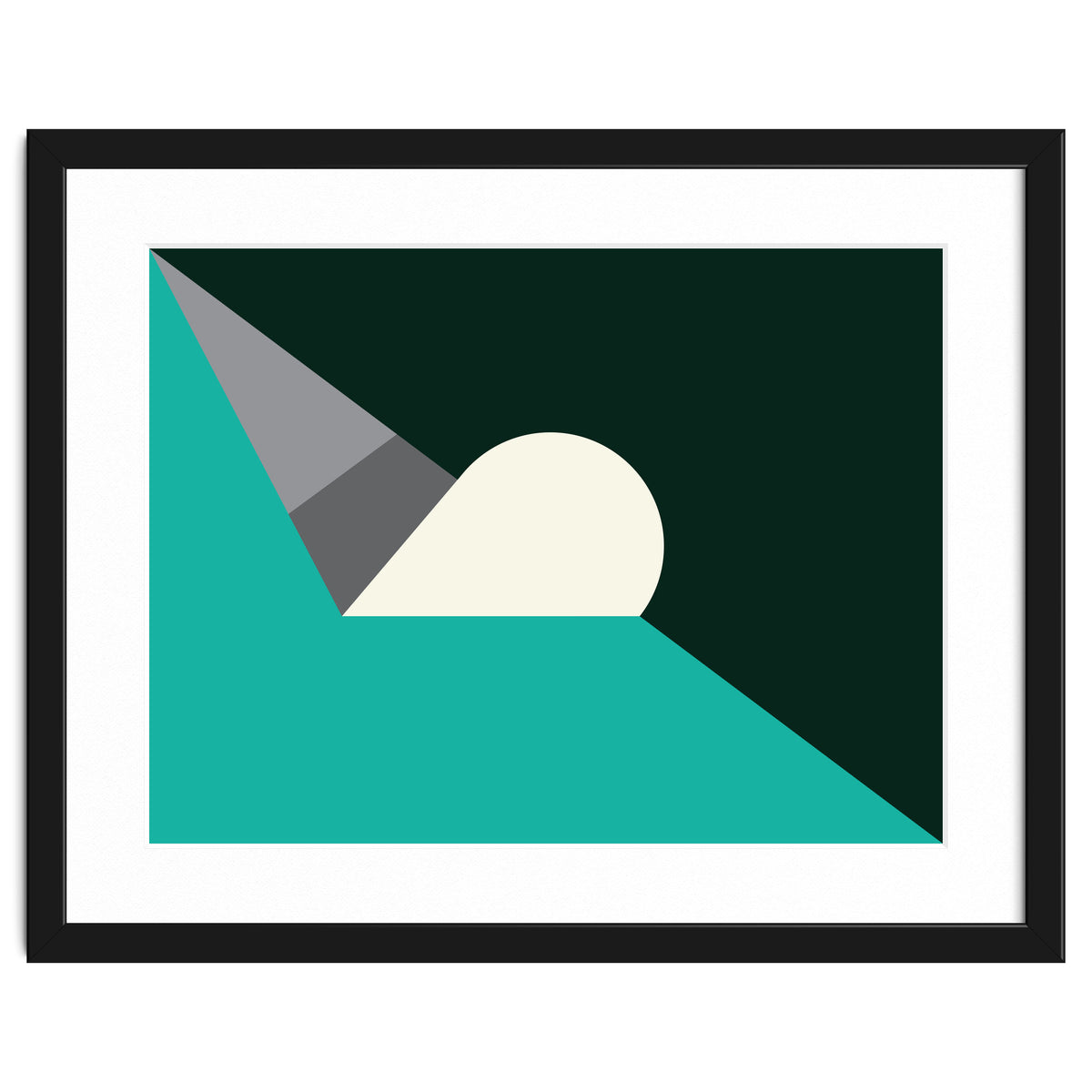 Geometric Shapes No. 56 - teal, grey & black