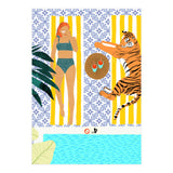 How To Vacay With Your Tiger, Human Animal Connection Illustration, Tropical Travel Morocco Painting (Print Only) thumbnail