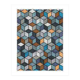 Colorful Concrete Cubes - Blue, Grey, Brown (Print Only) thumbnail