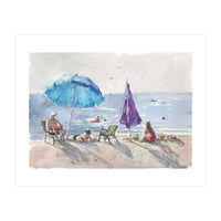 Under an umbrella in the sun. Watercolor (Print Only)