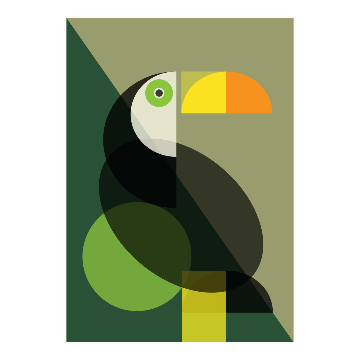 Mid Century Geometric Toucan (Print Only)