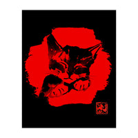 cute cat in red (Print Only)