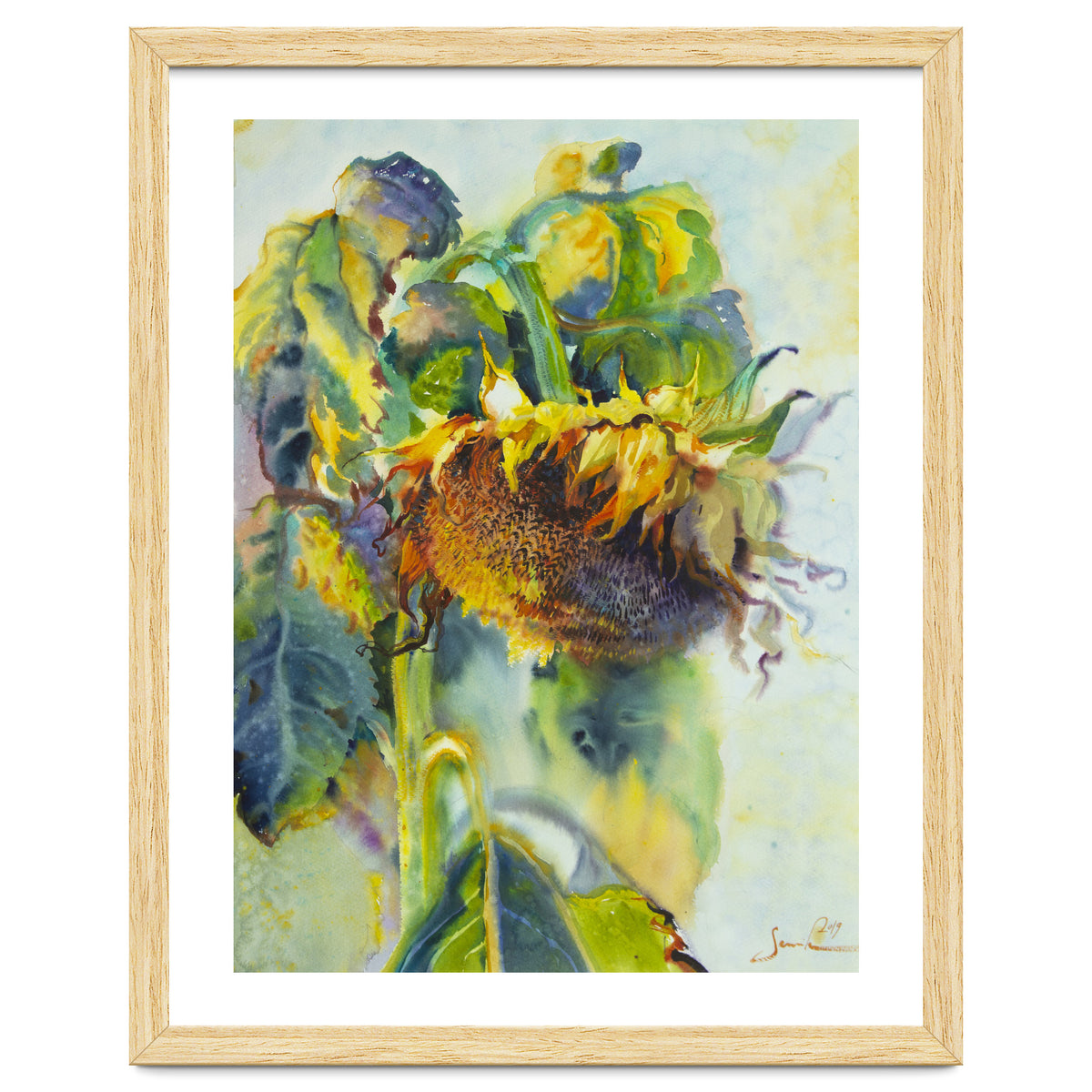 Sunflower Art. Sunny day sunflowers Art