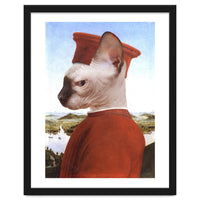 Portrait of a Sphynx Cat as Federico da Montefeltro