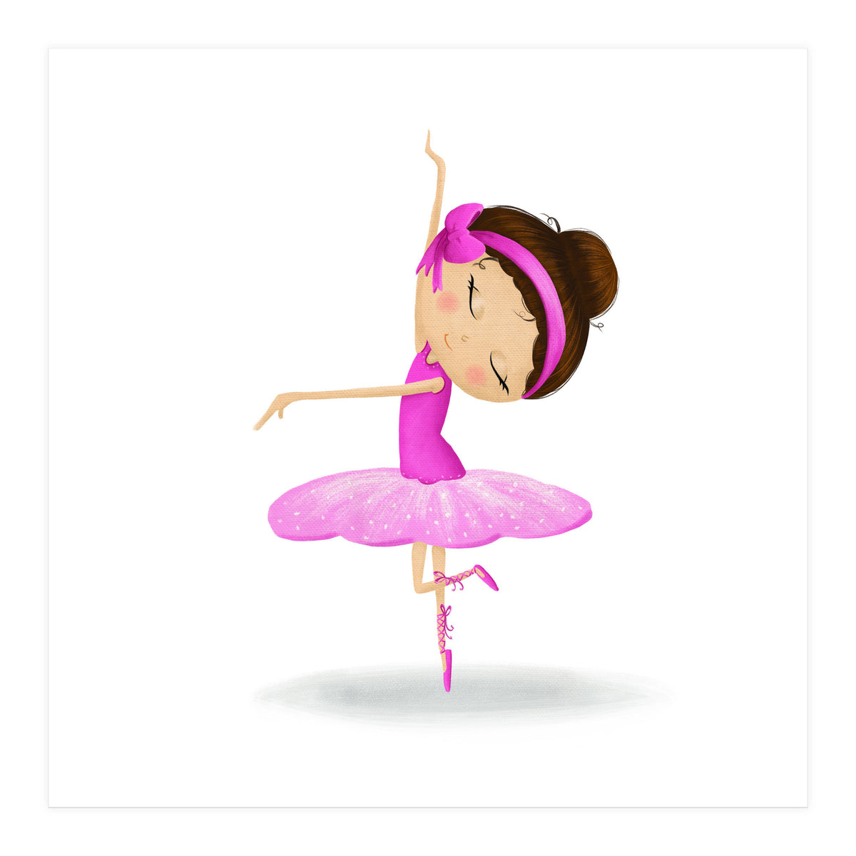 Adorable Twirling Ballerina Nursery Print (Print Only)