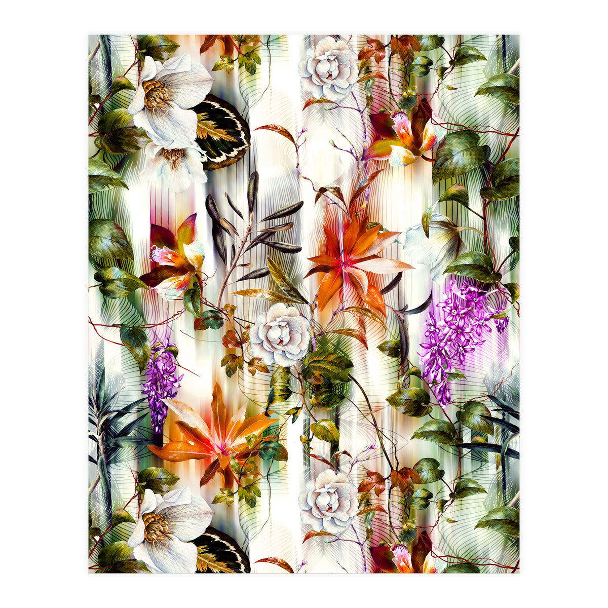 Abstract Motion Blur Floral  (Print Only)