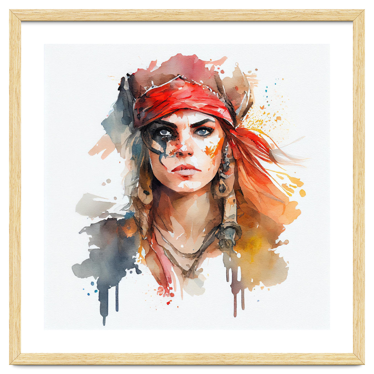 Watercolor Pirate Woman #3