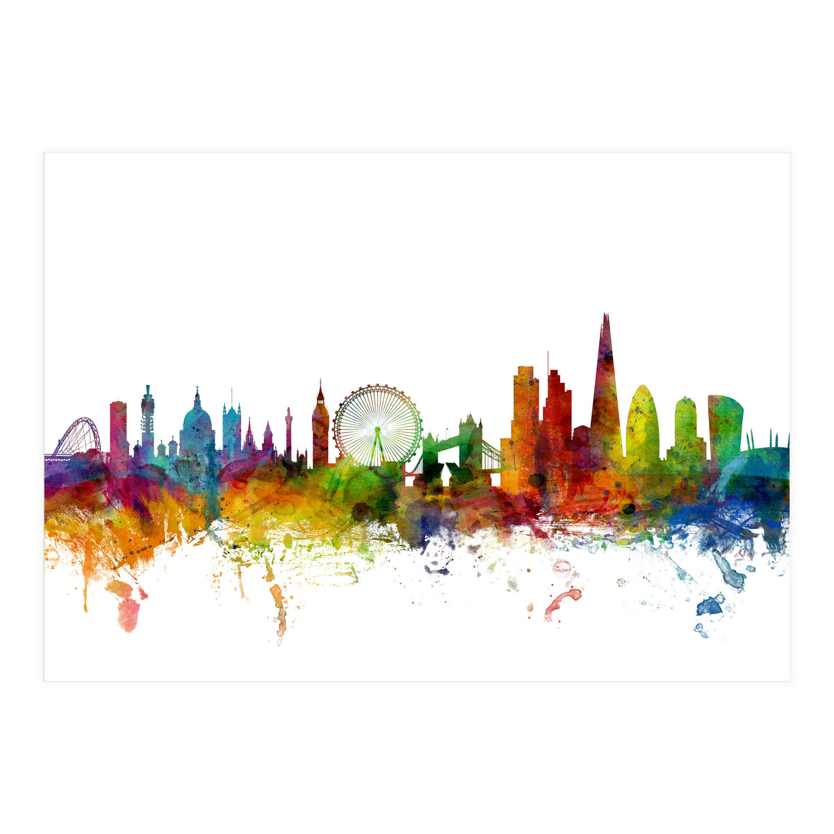 London England Skyline (Print Only)