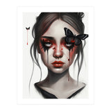Goth Girl With Butterflies Portrait (Print Only) thumbnail