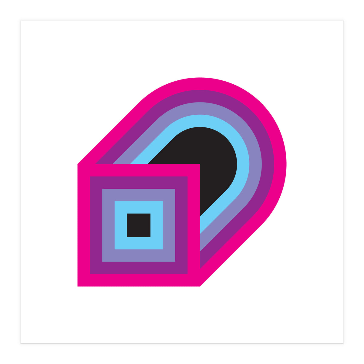 Geometric Shapes No. 41 - purple, blue & lilac (Print Only)