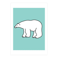 Polar Bear Pattern On a Mint Background (Print Only)