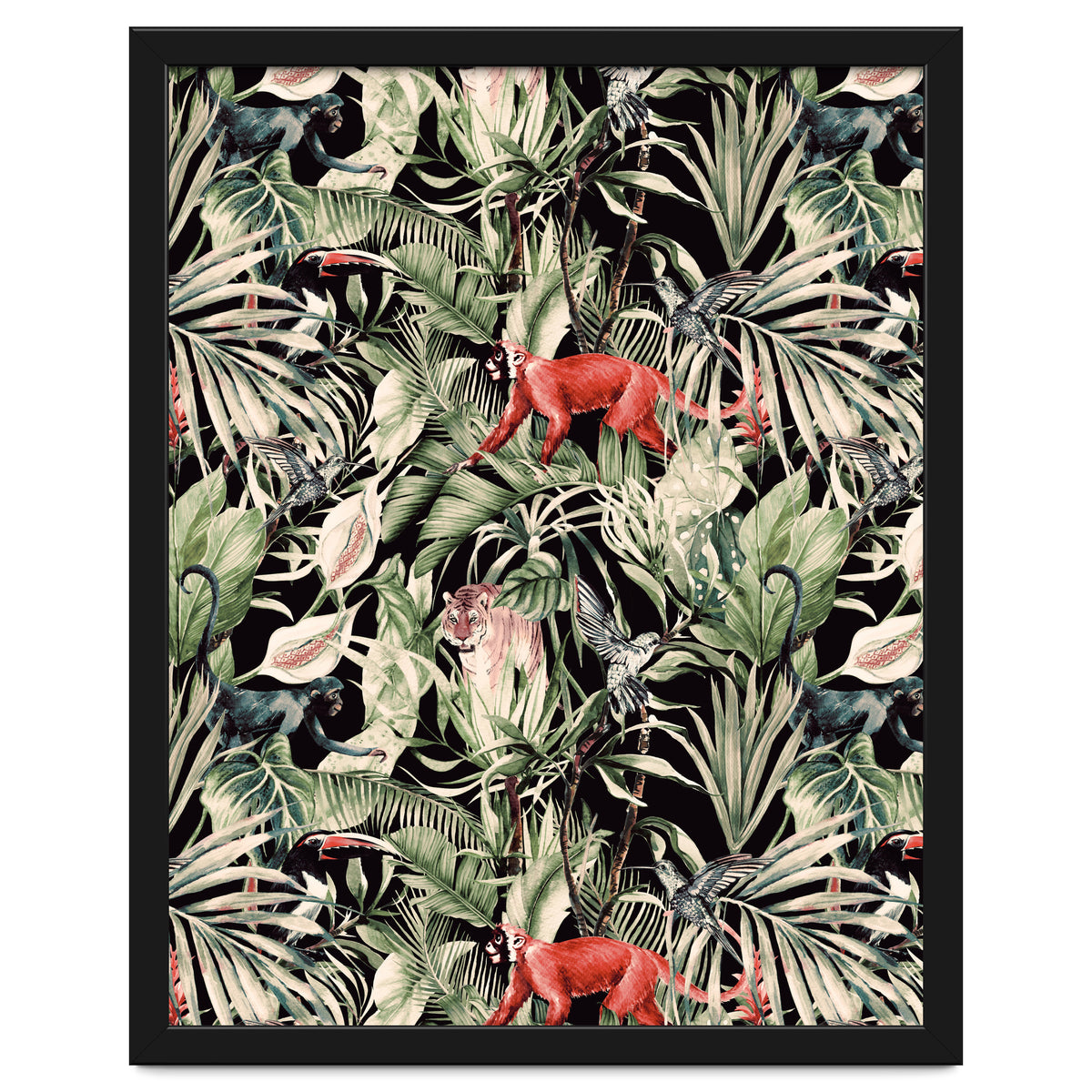 Animals In The Dark Of The Jungle