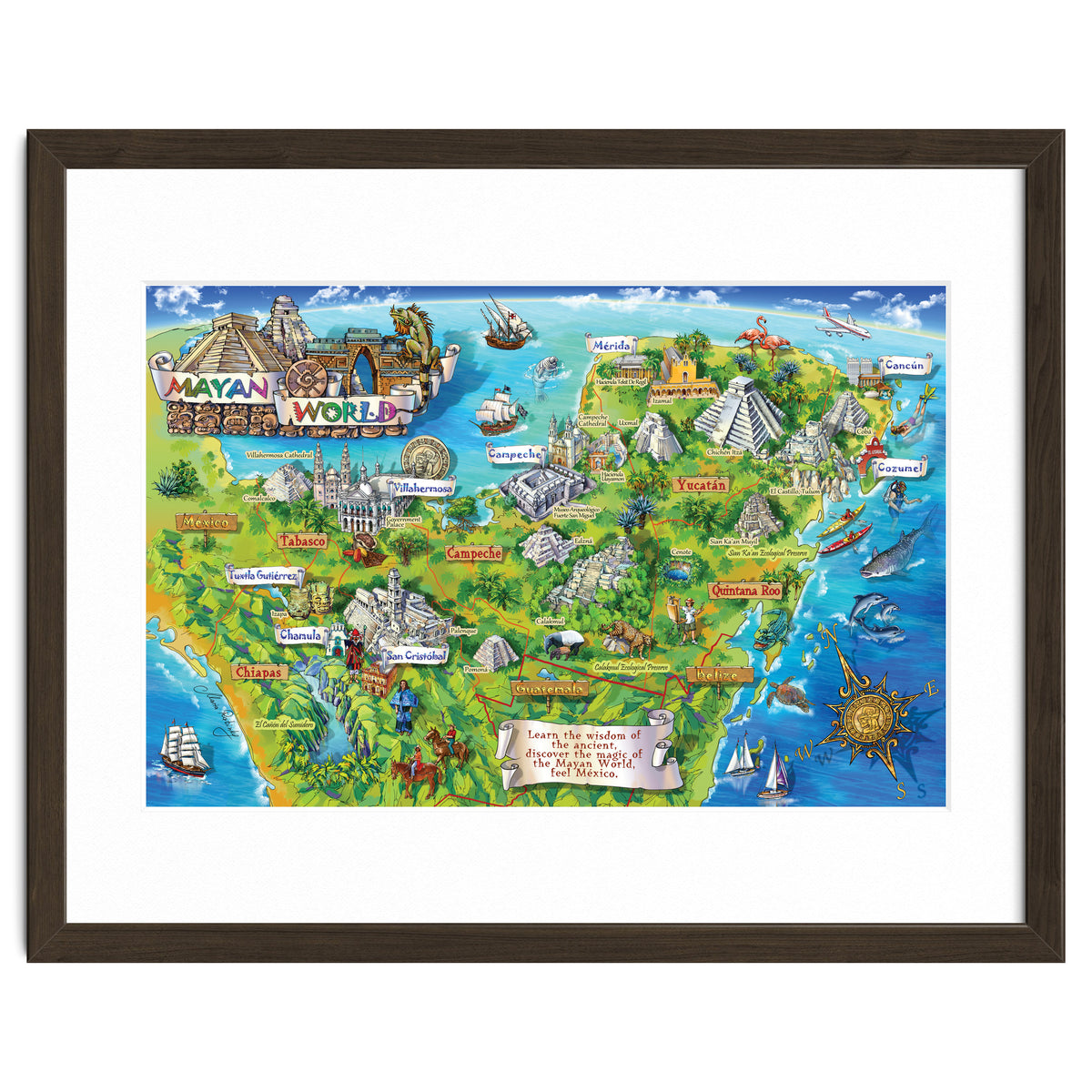 Yucatan Map Illustration