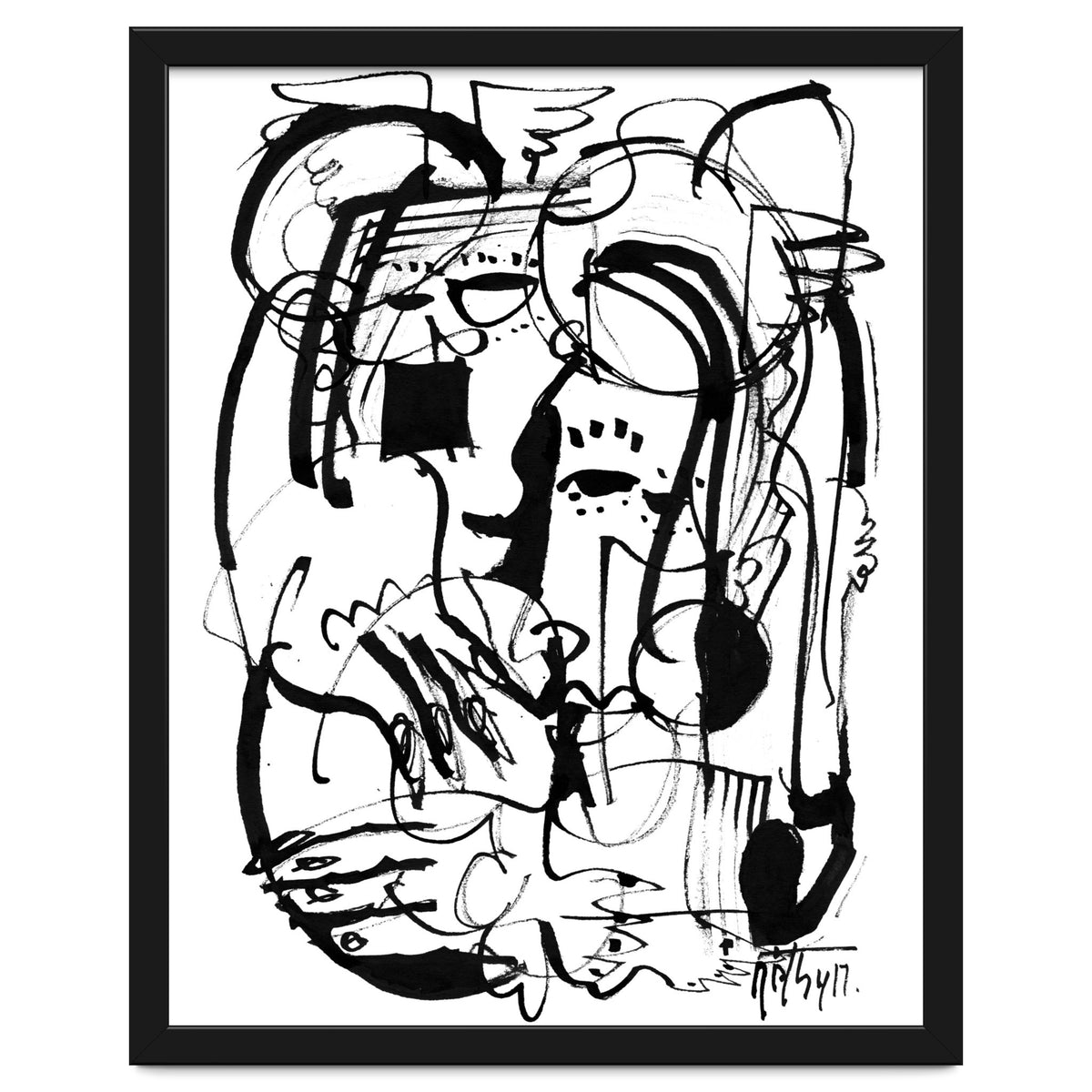 Two Shy Angels - b&w