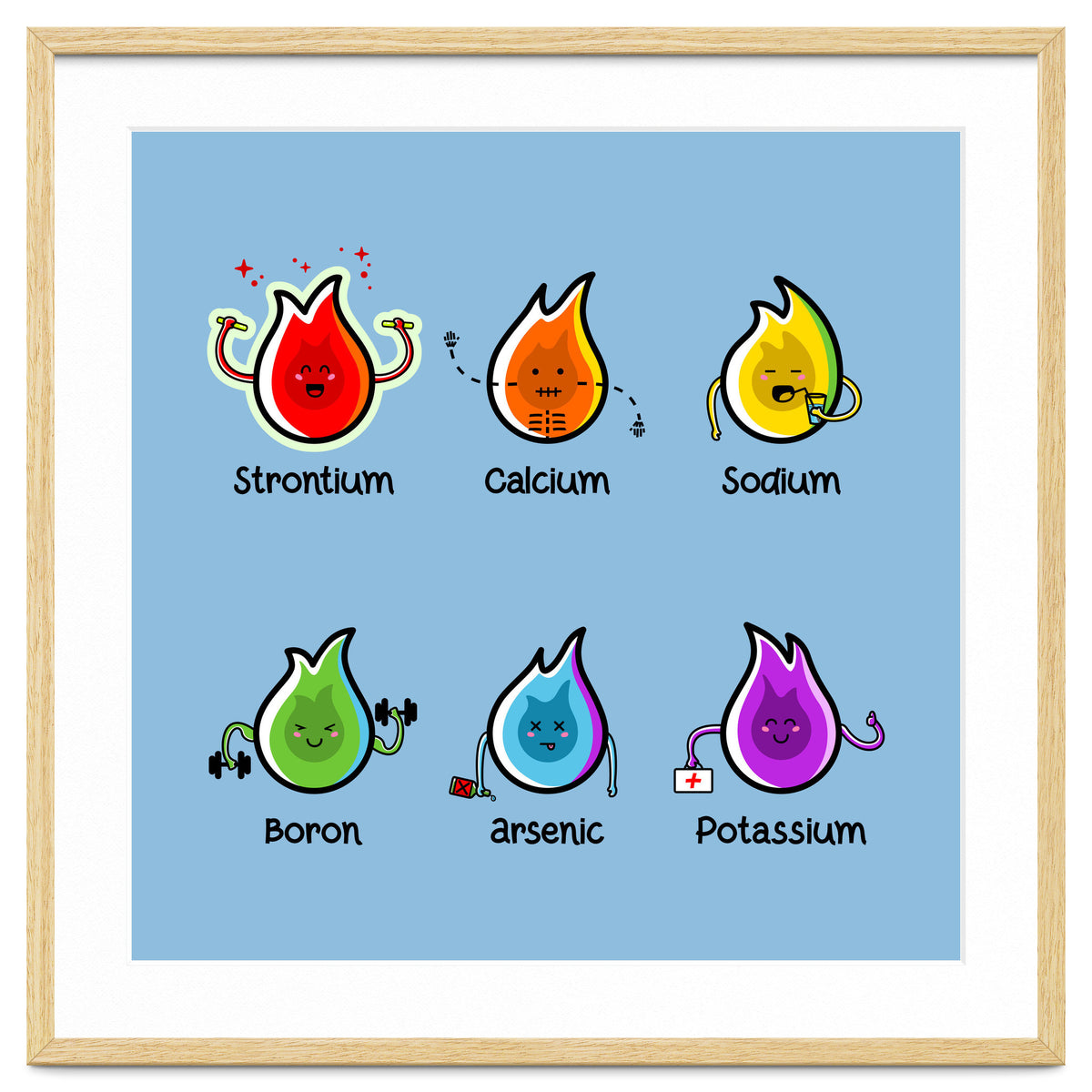 Kawaii Flaming Elements Science