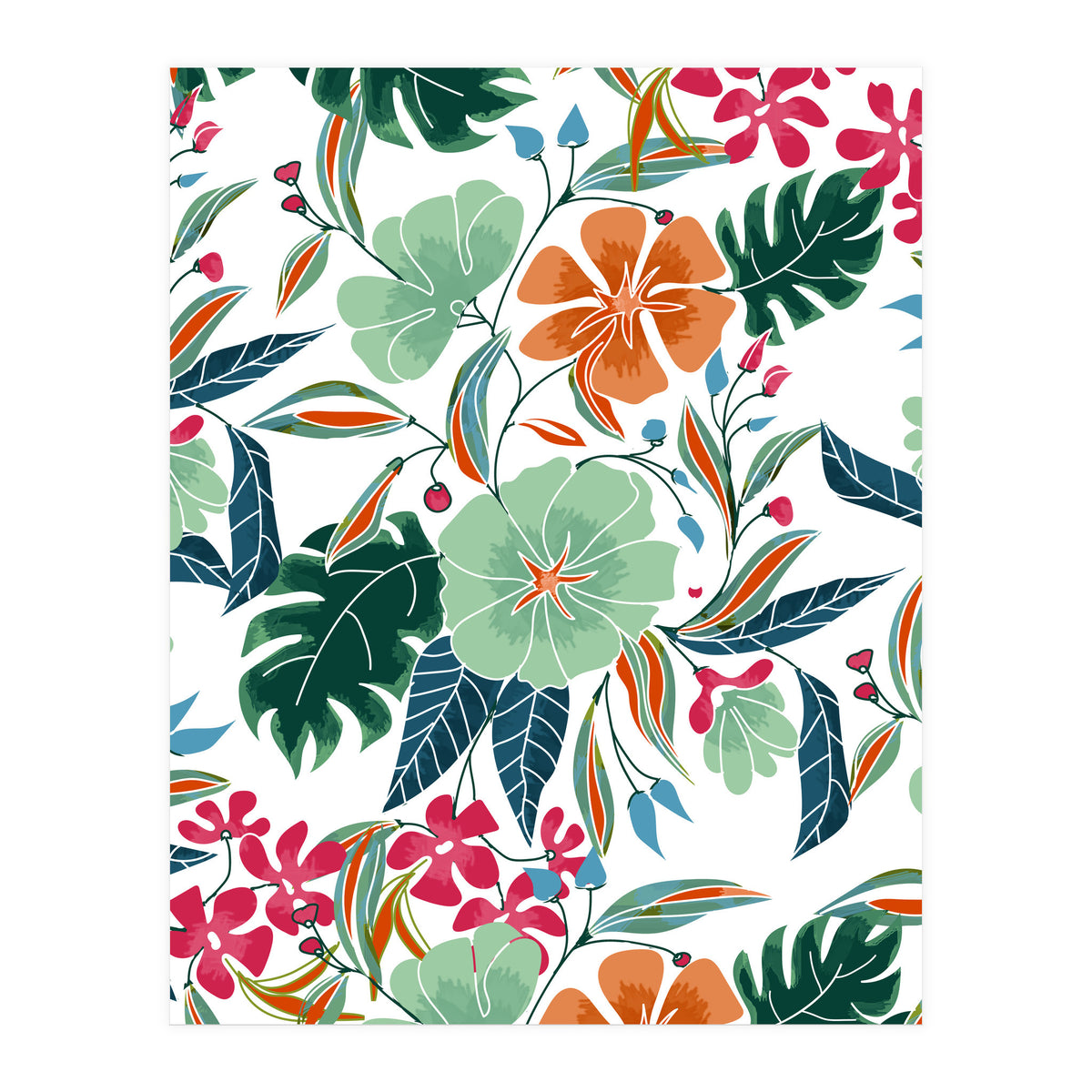 Minty + Rust Floral (Print Only)