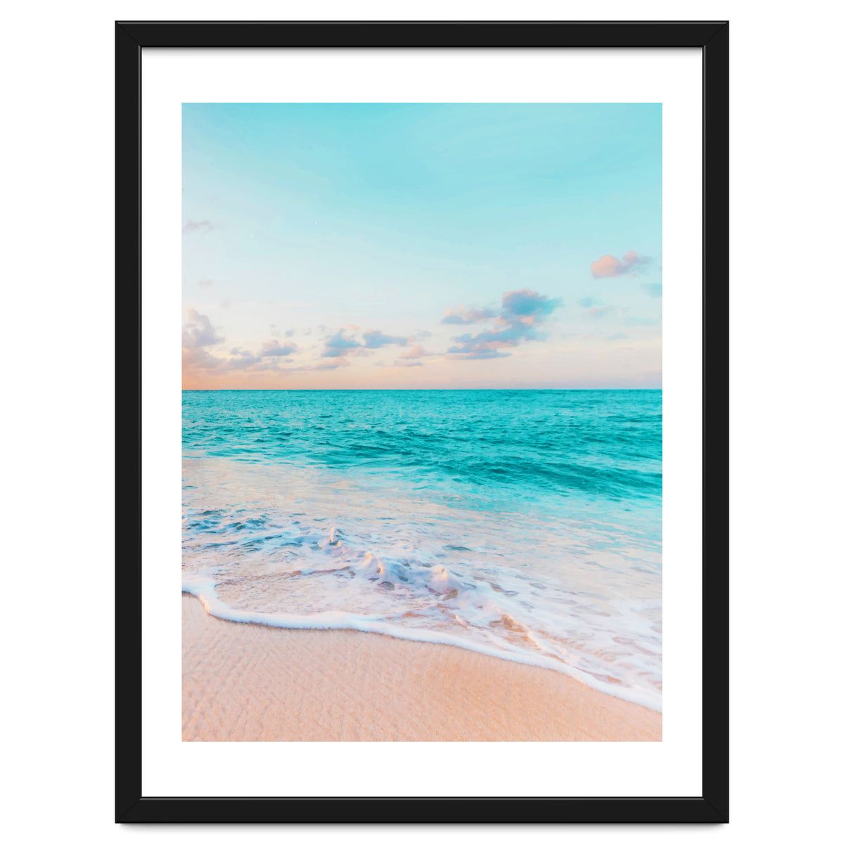 Ocean Bliss, Nature Landscape Sea Travel Tropical, Nordic Luxe Photography Pastel Island Digital