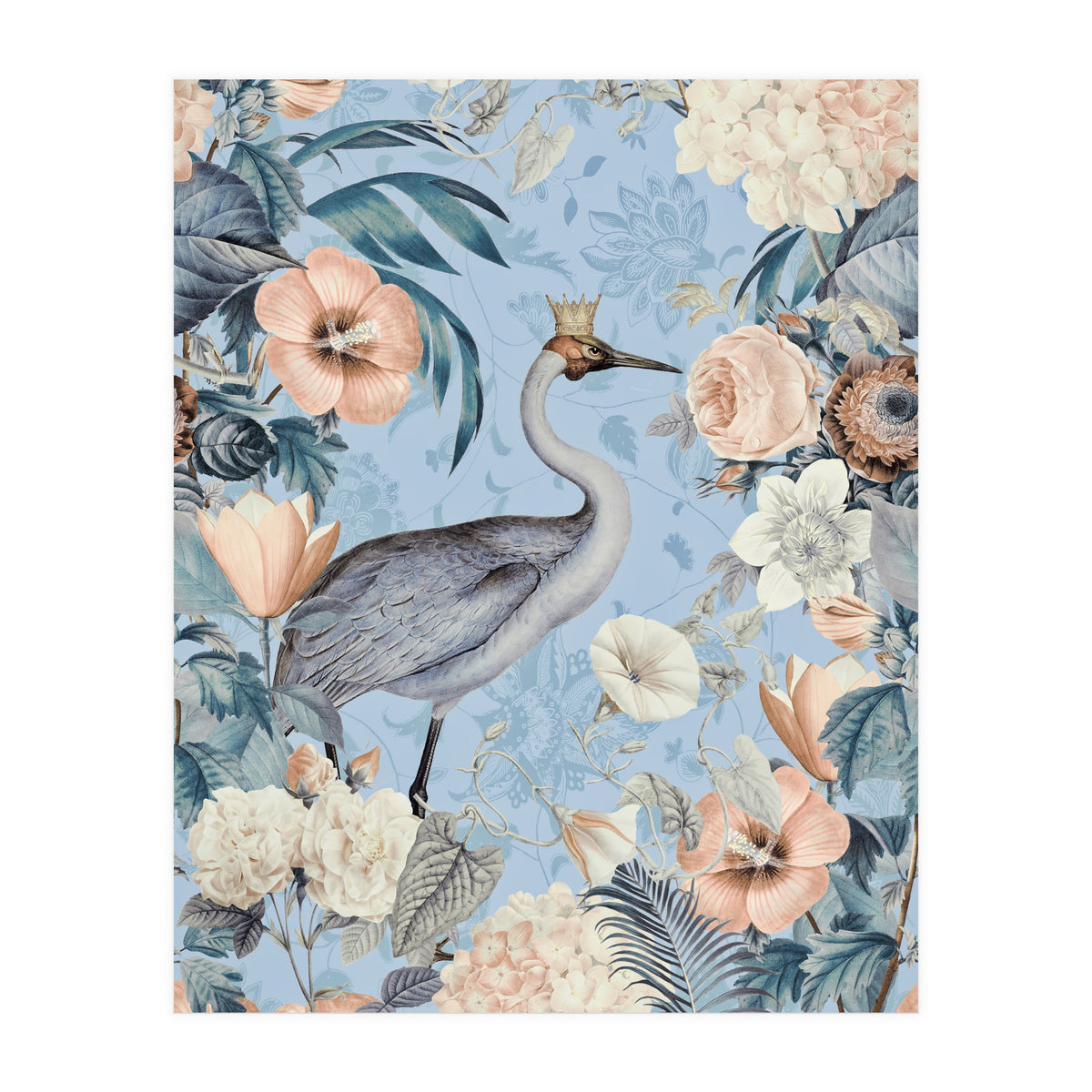 Crane King Blue Cream (Print Only)