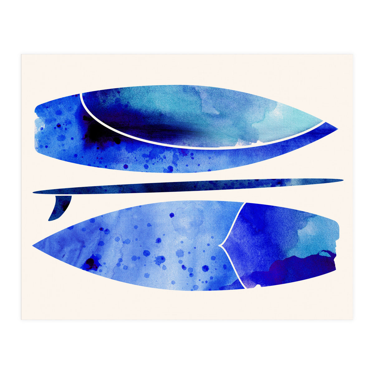 Indigo Surfboard Watercolor (Print Only)
