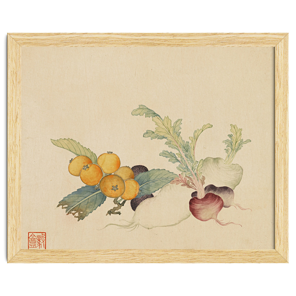 Wang Chengpi~flowers And Vegetables, Vegetables, Fruits, Loquat, White Radish, Carrot, Radish