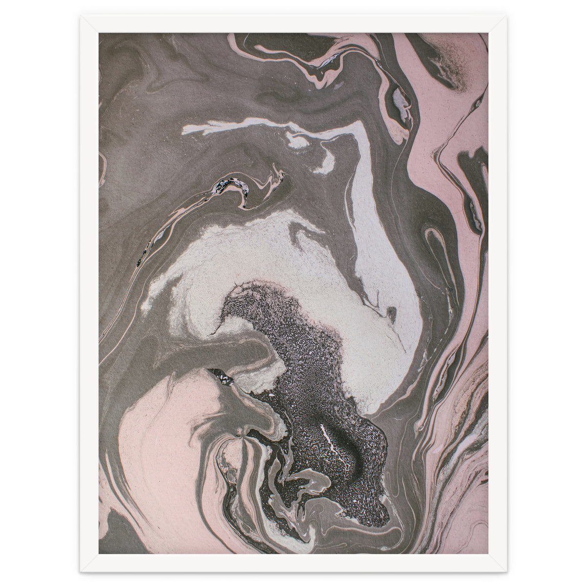 Pink and gray marbled paper