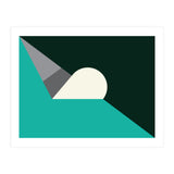 Geometric Shapes No. 56 - teal, grey & black (Print Only) thumbnail