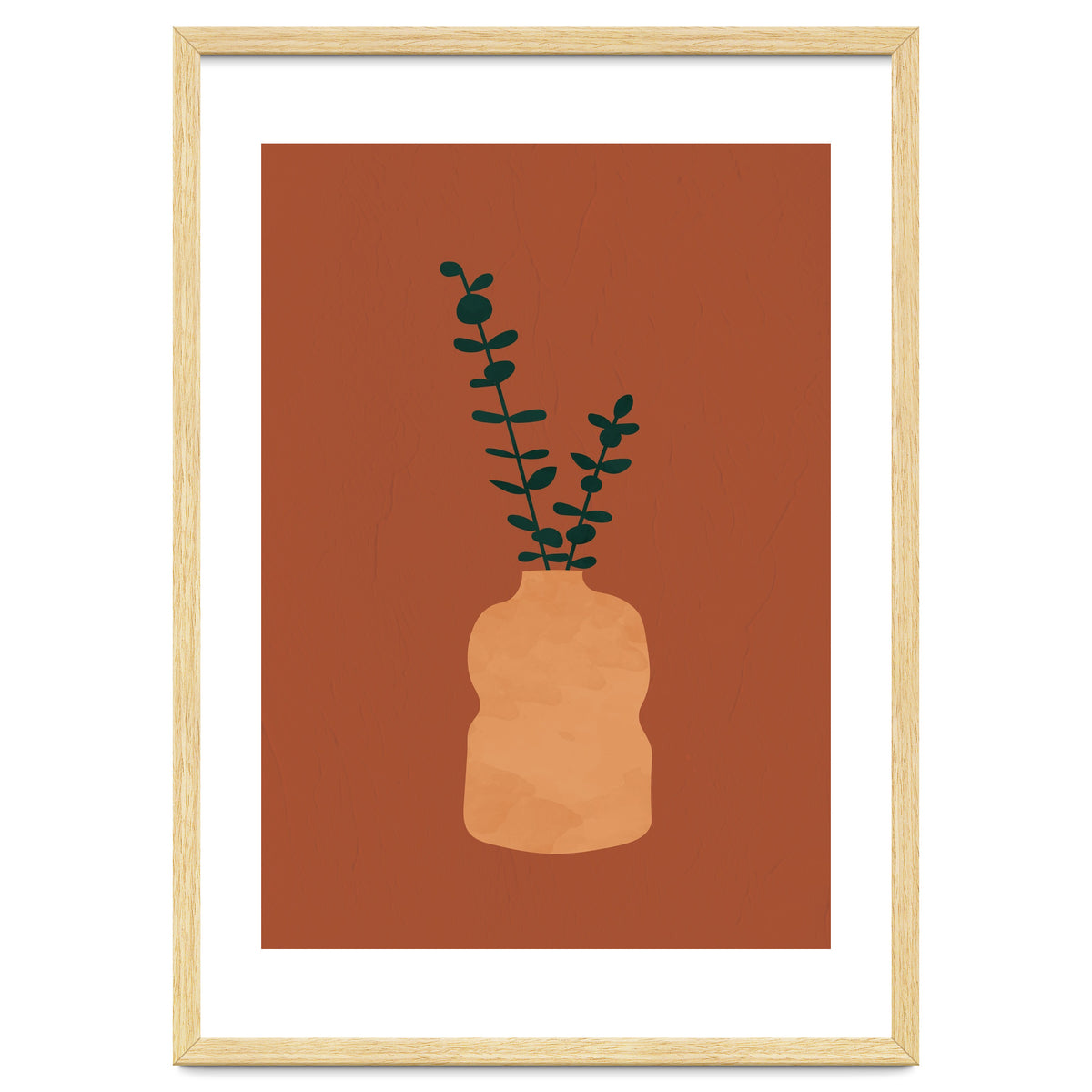Terracotta Earth Tones Wall Decor Pottery Plant II