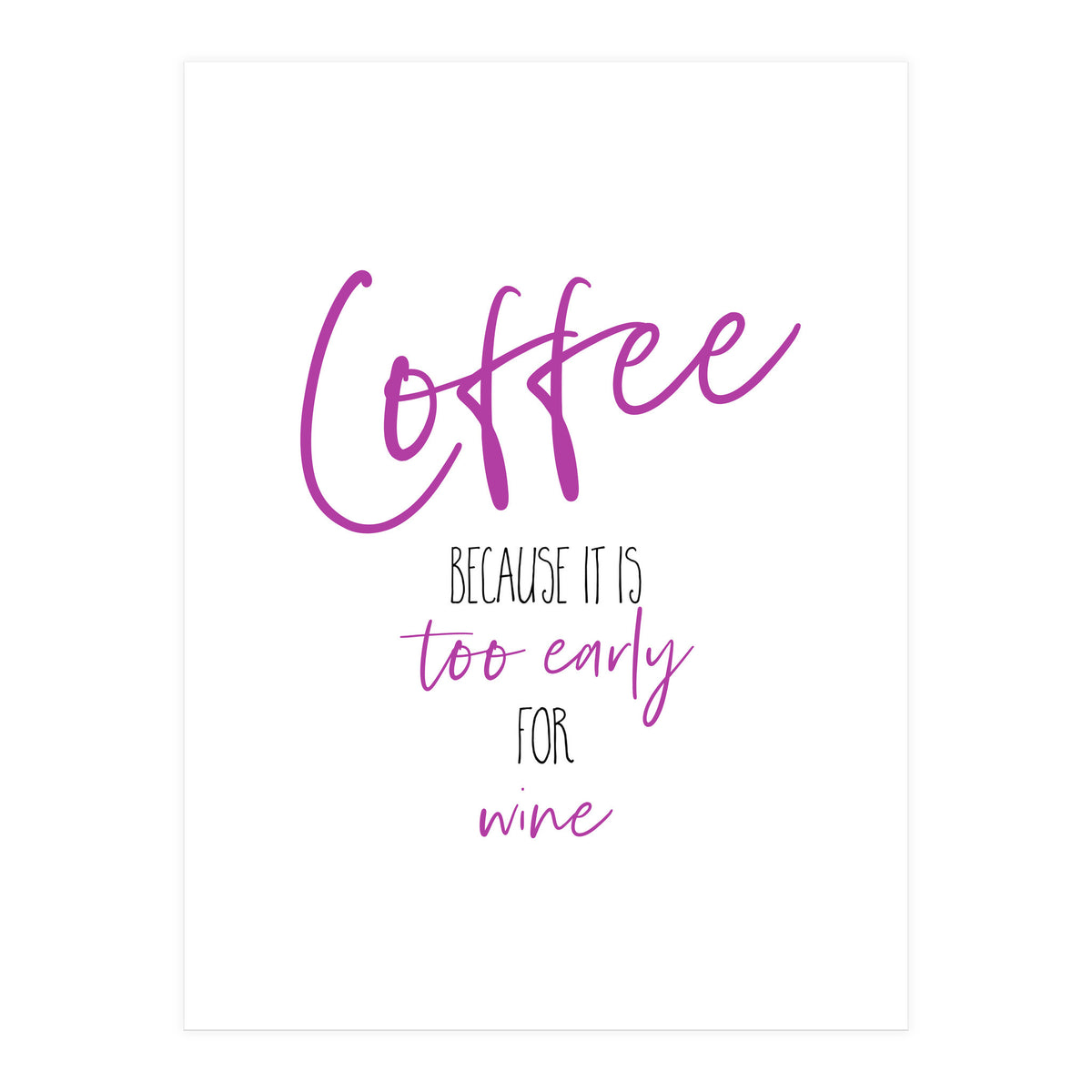 Coffee - too early for wine (Print Only)