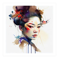 Watercolor Modern Geisha #1 (Print Only)