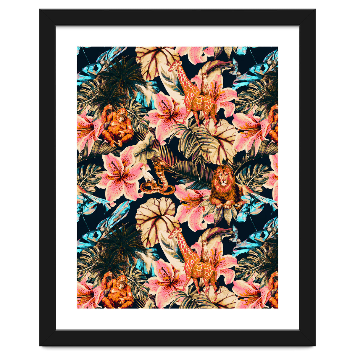 Wild animals in the dark of the jungle 02