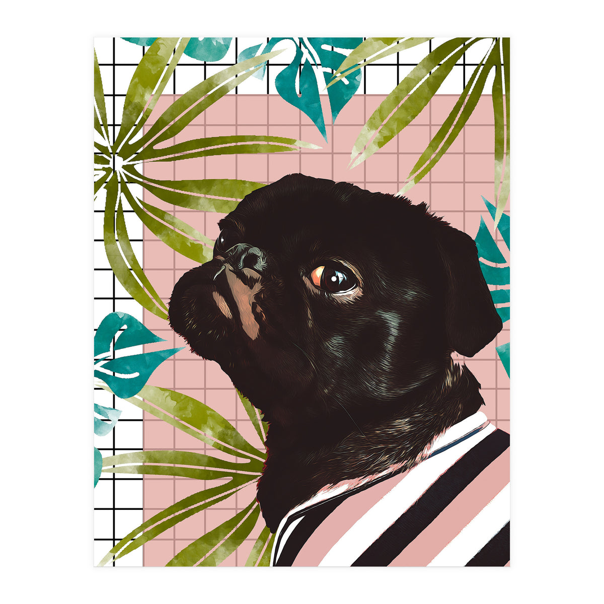 Pug On An Island (Print Only)