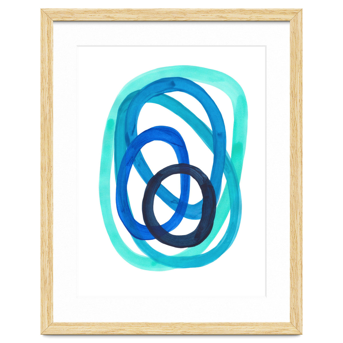 Marine Blues Blue Teal Turquoise Navy Blue Nesting Circles