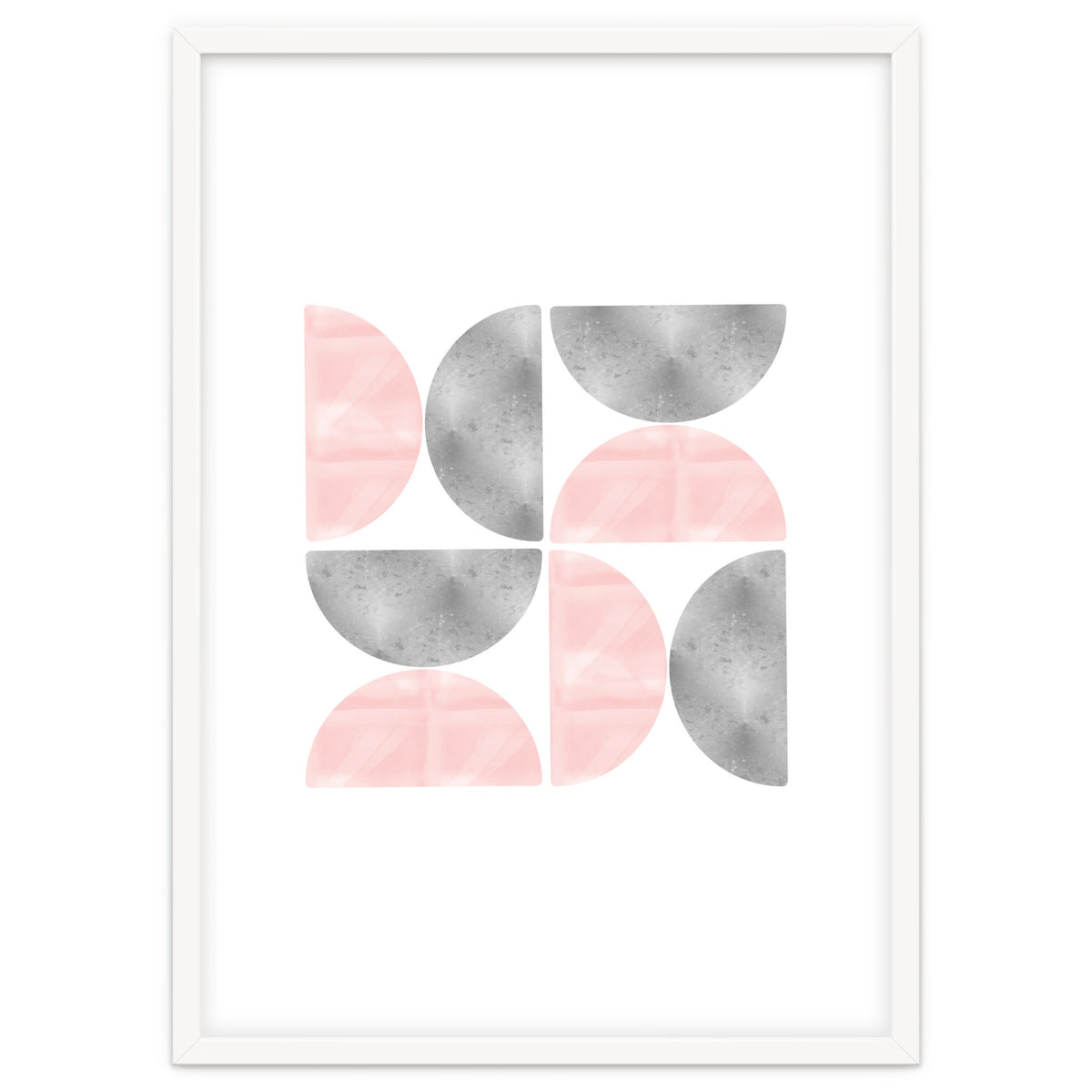 Half Moon Blush And Grey Abstract