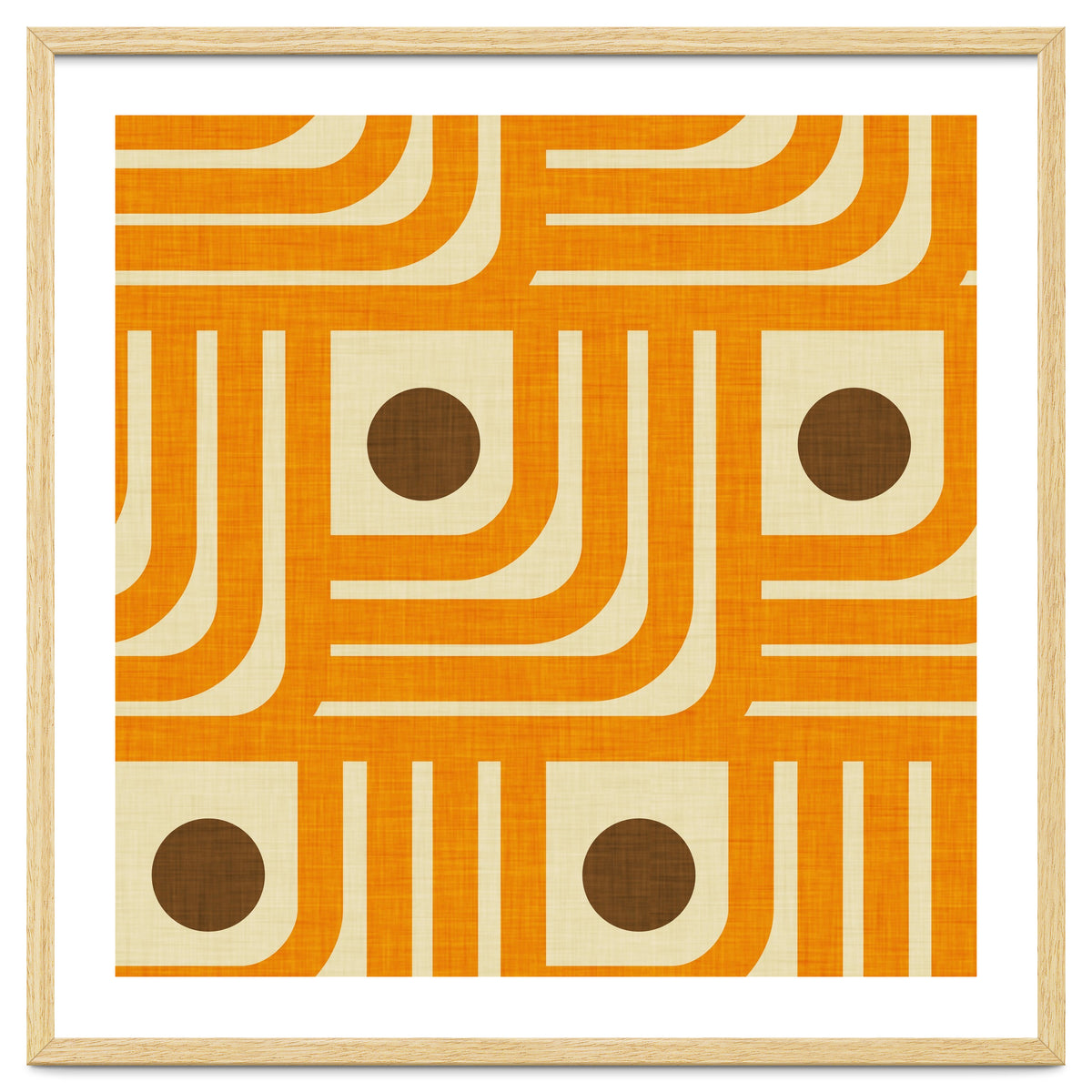 70s Curve Lines Orange Brown