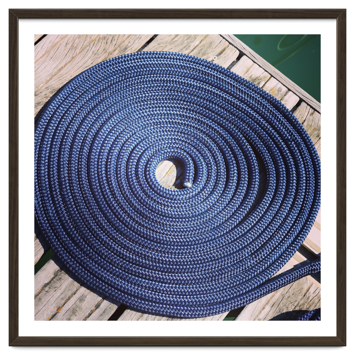 Blue rope coil