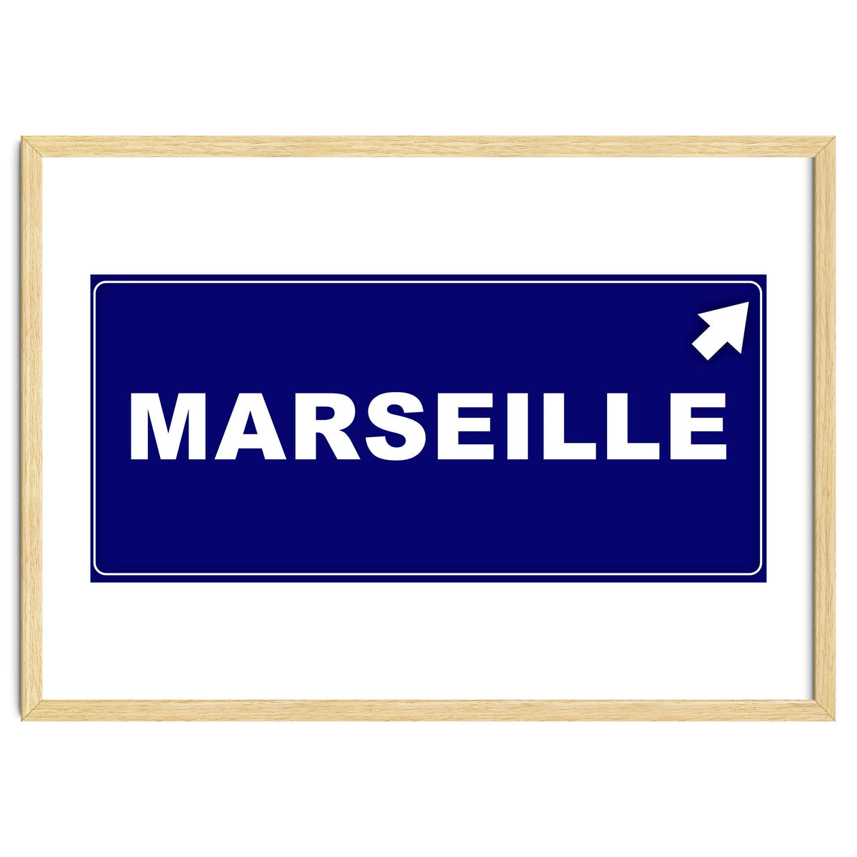 Let`s go to Marseille, France! Blue road sign